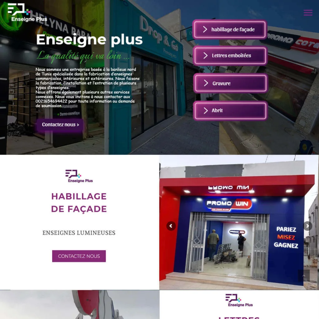 معاينة الموقع: Enseigne Plus