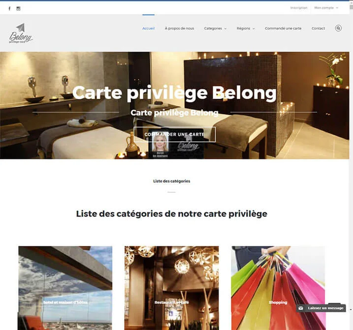 Website preview: carte fidélité belong