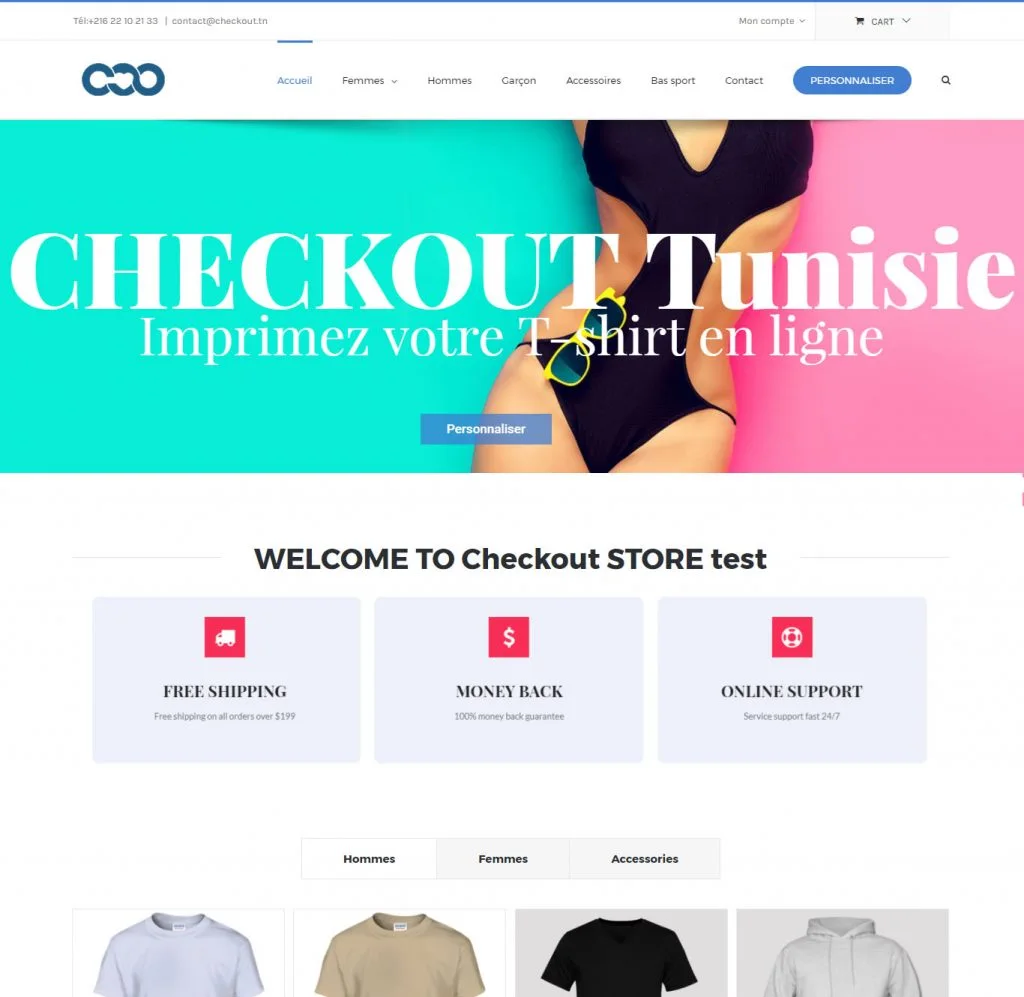 Website preview: Checkout
