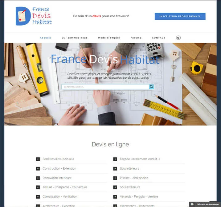 Website preview: France Devis Habitat