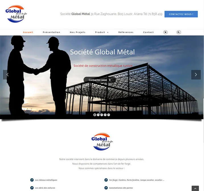 Website preview: Global Metal